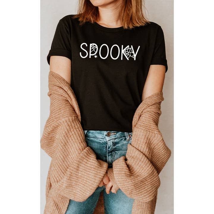Spooky Spider Halloween Graphic Tee for wholesale by Select Apparel