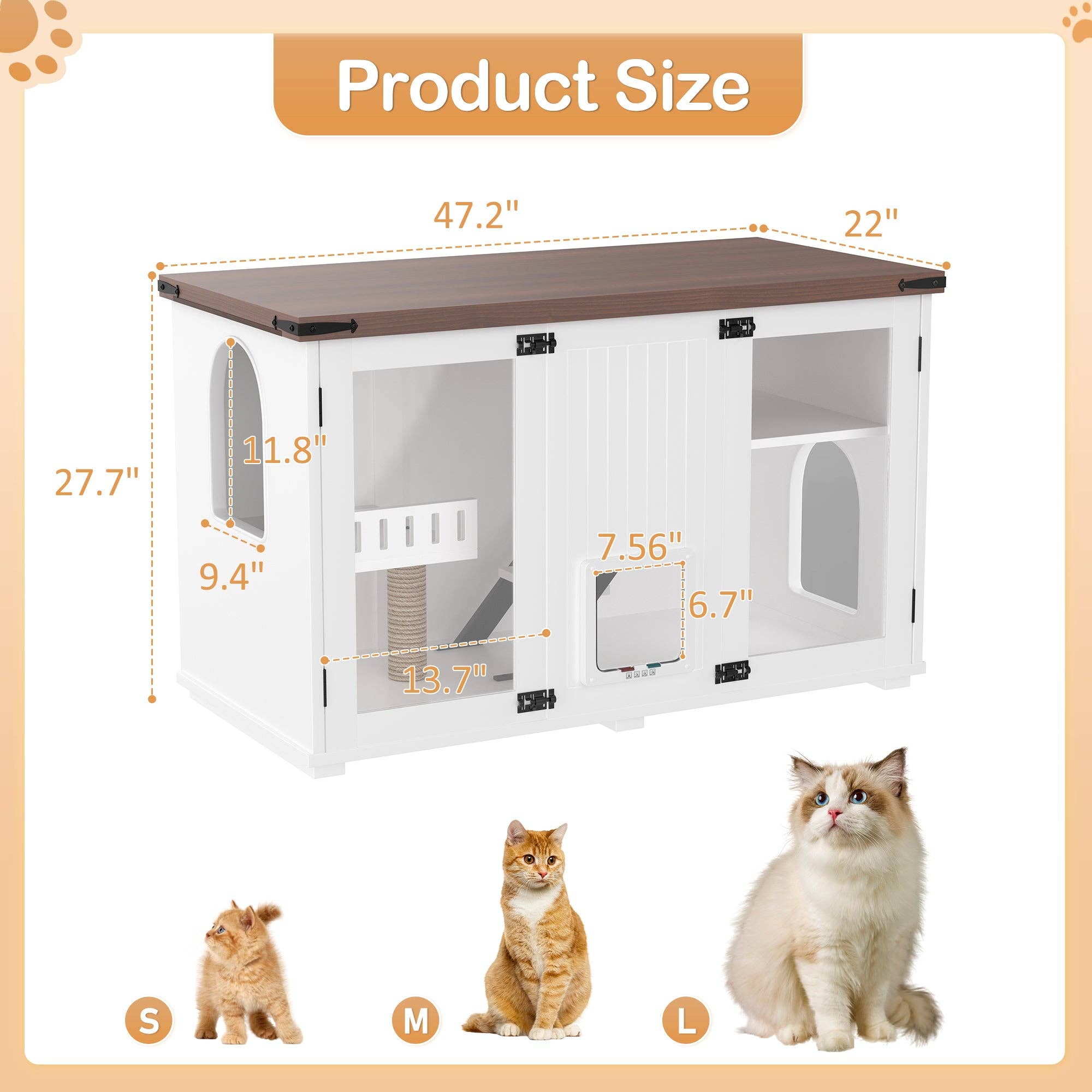 39F Inc. - Wholesale Pet Scratcher - Cat - Large Cat Litter Box Enclosure with LED & Scratching Post8