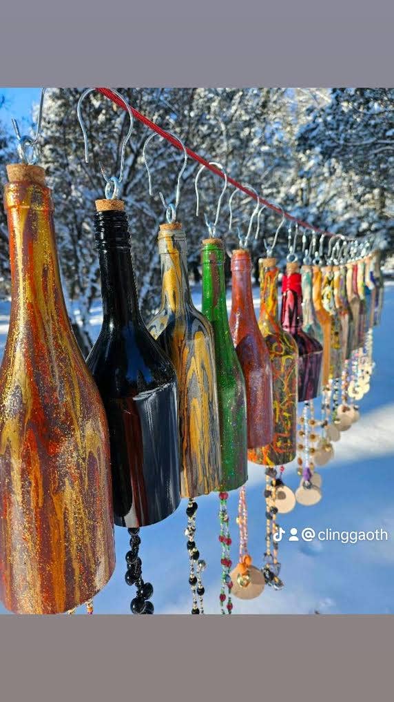 Multicolore Carillons éoliens assortis peints à la main en vente sur Faire5