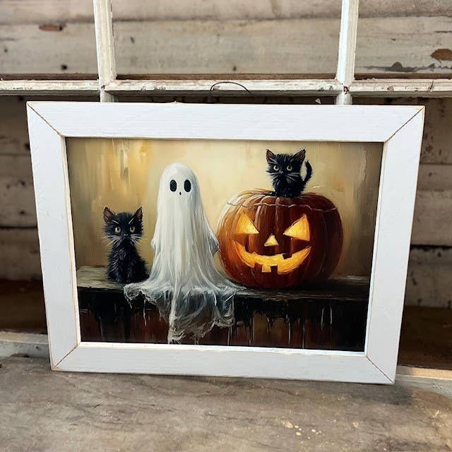 JanMichaels Art & Home - Wholesale Wall Sign - HMK356L Halloween Kittens5