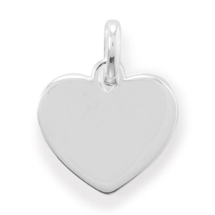 Silver Stars Collection - Wholesale Individual Charm/Pendant - Small Engravable Heart Pendant0