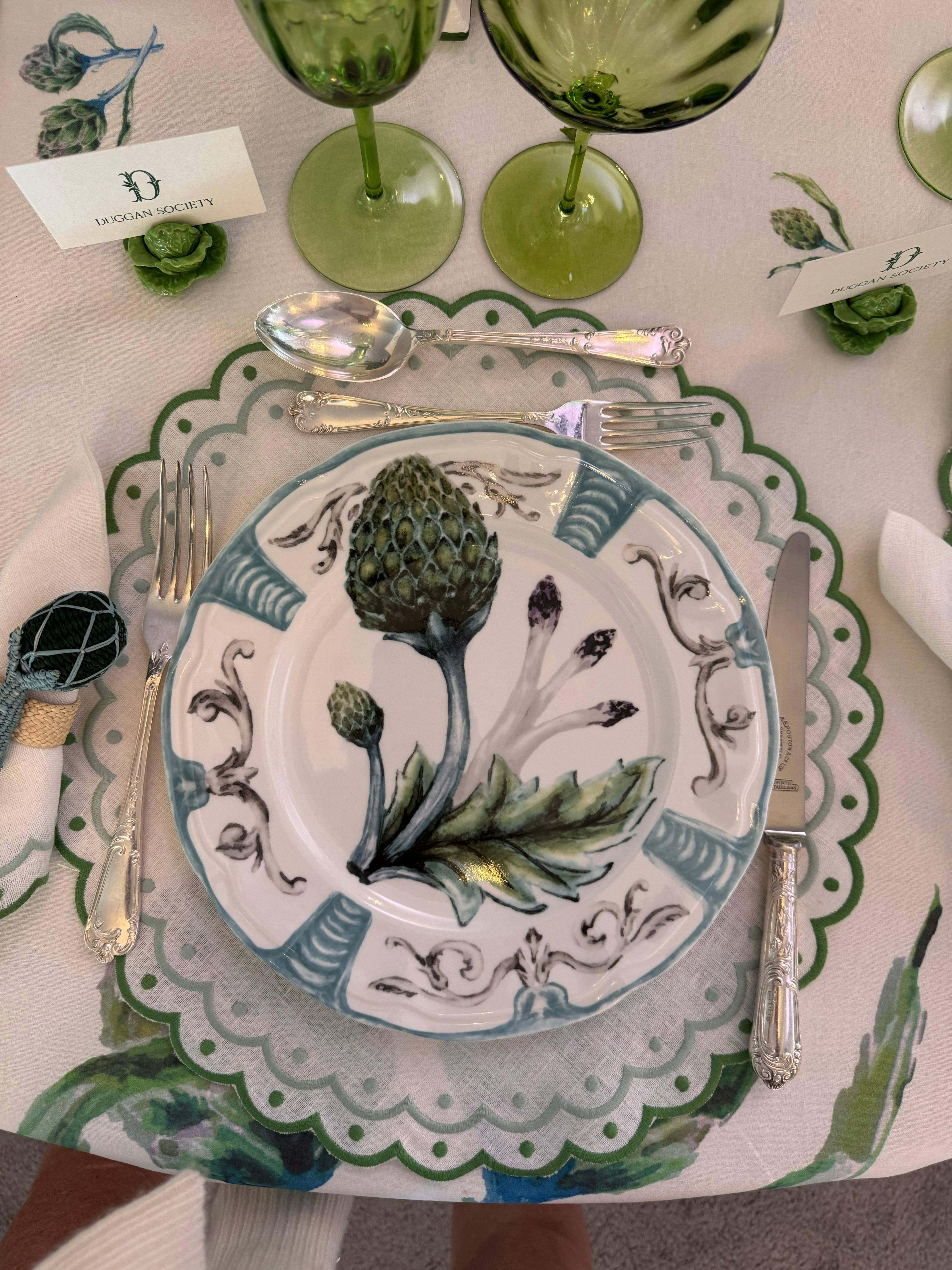 Duggan Society - Vendita all'ingrosso Piatto - Piatto da cena con carciofi (set di 4)3