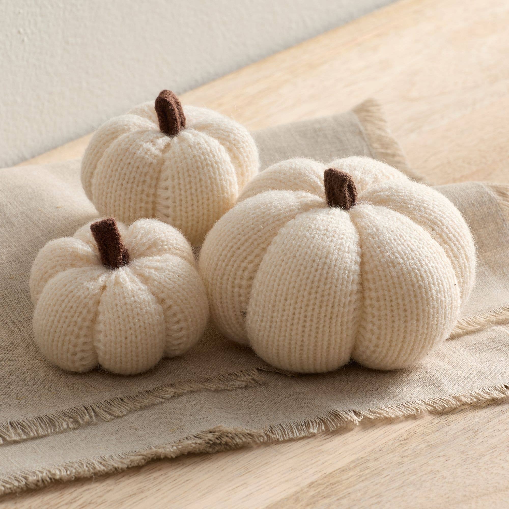 Your Heart's Content - Wholesale Decorative Tabletop Object - Cozy Pumpkins, Variegated Knit Yarn Colors, Handcrafted Gift42