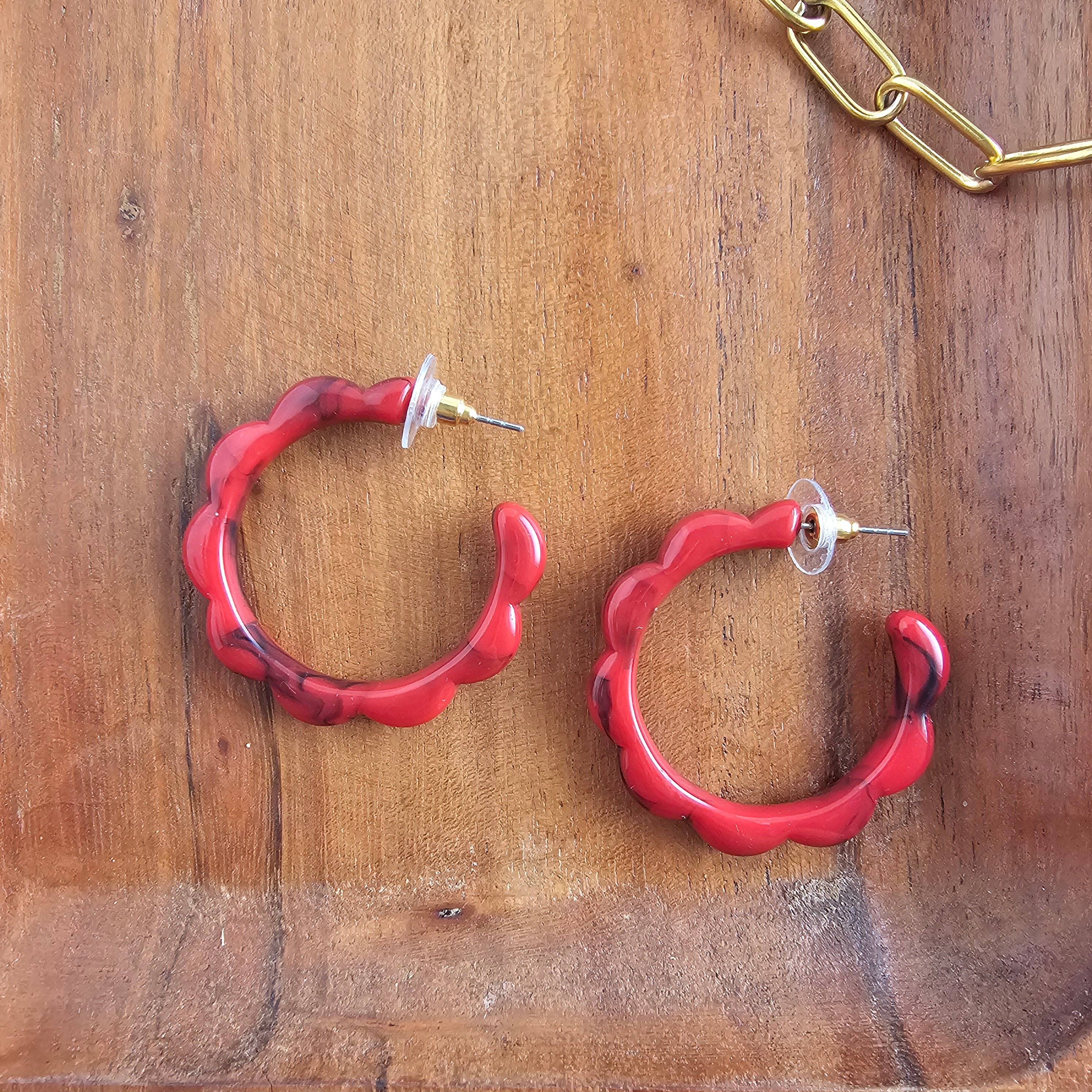 Spiffy & Splendid - Vendita all'ingrosso Orecchini a cerchio - Scarlett Hoops - Rosso Cremisi // Gioielli, Orecchini, Autunno8