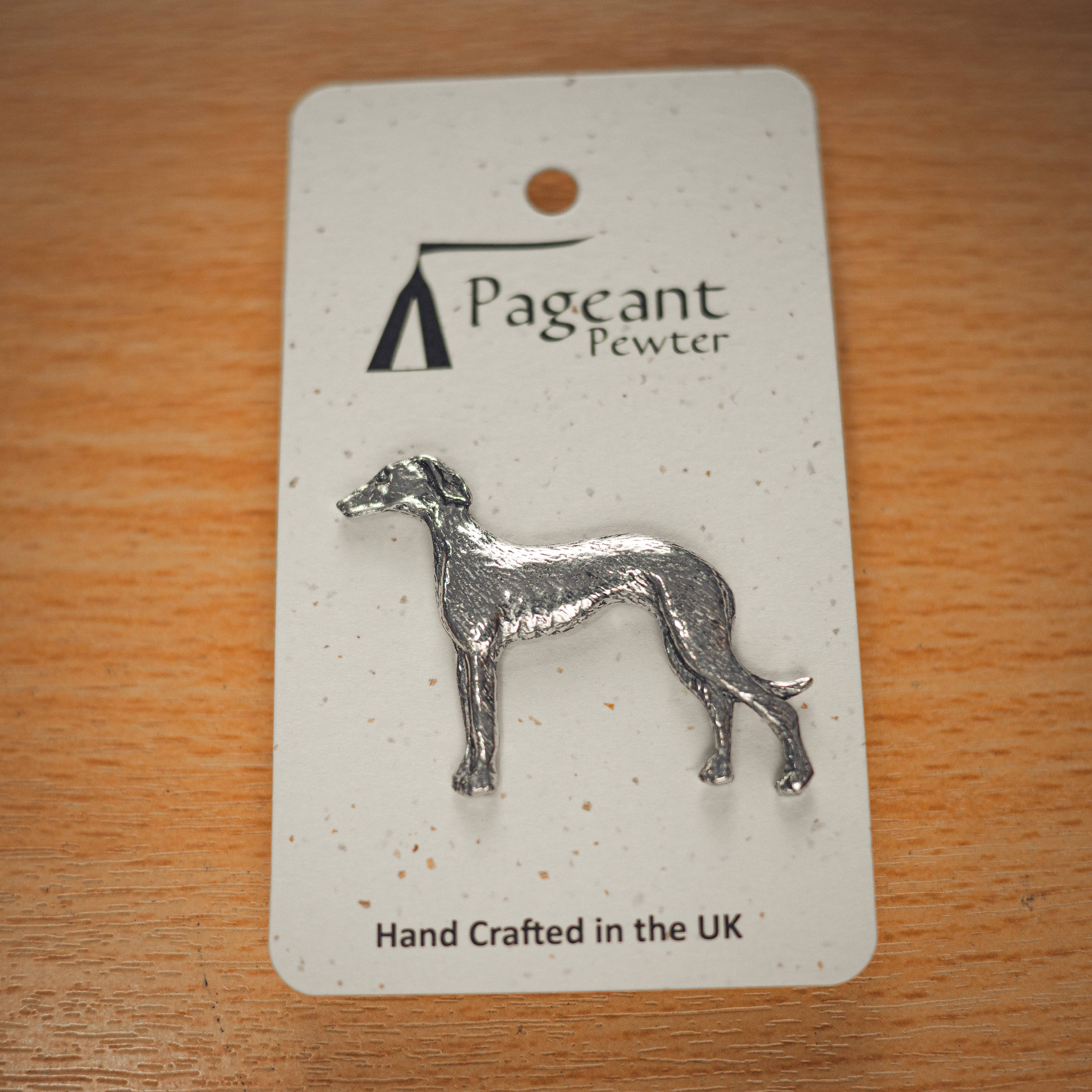 Pageant Pewter - Wholesale Lapel Pin/Button - Greyhound Dog Pewter Pin Badge1