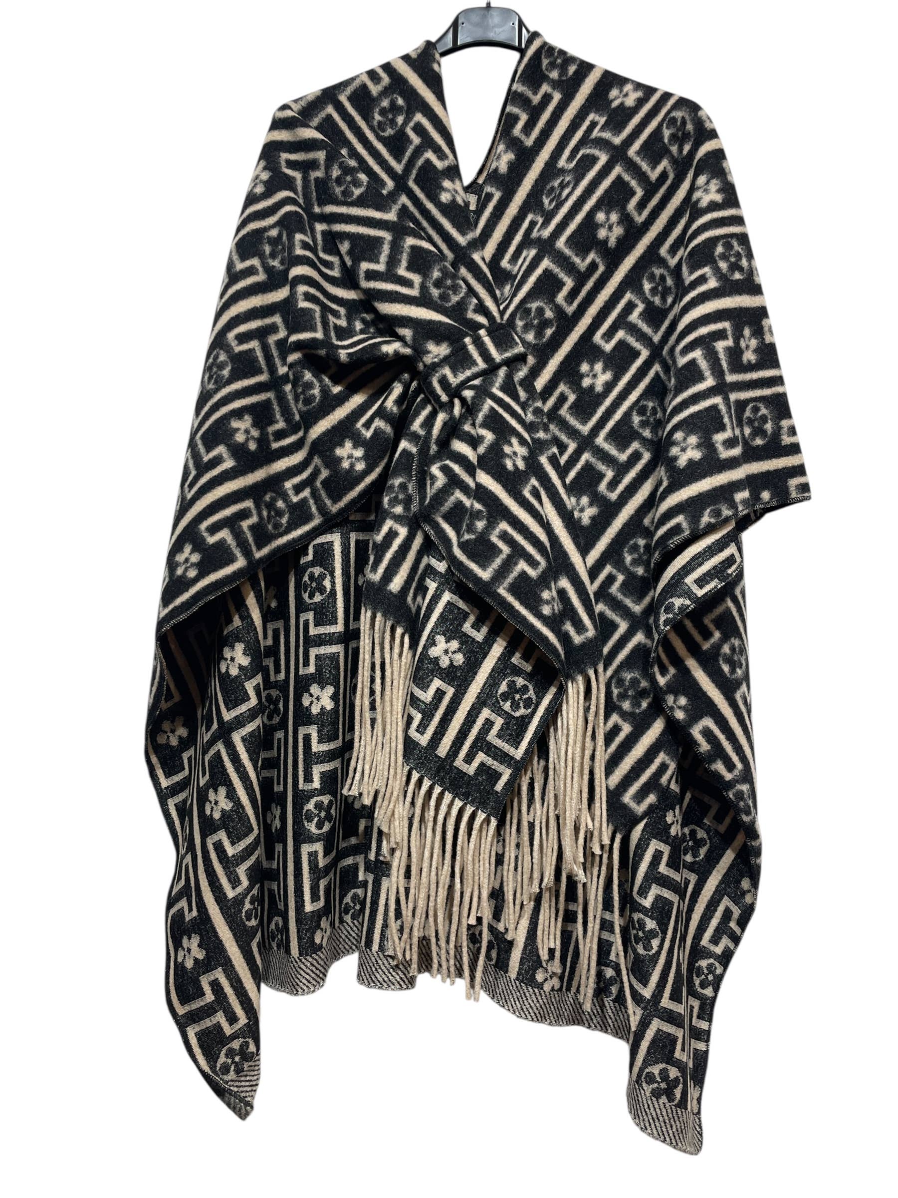 LINEN & COTTON HOUSE - Vente Poncho – femme - 40811 PONCHO IMPRIME AUTUMN WINTER CLOTHING 6