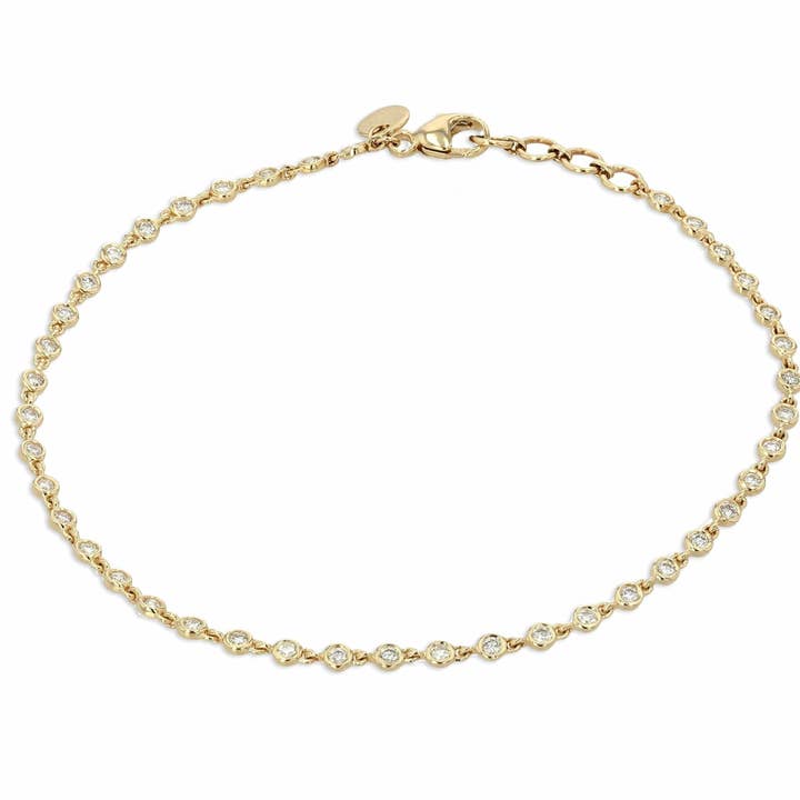 Mini Diamond Bezel Länkarmband för wholesale av Rachel Reid Jewelry