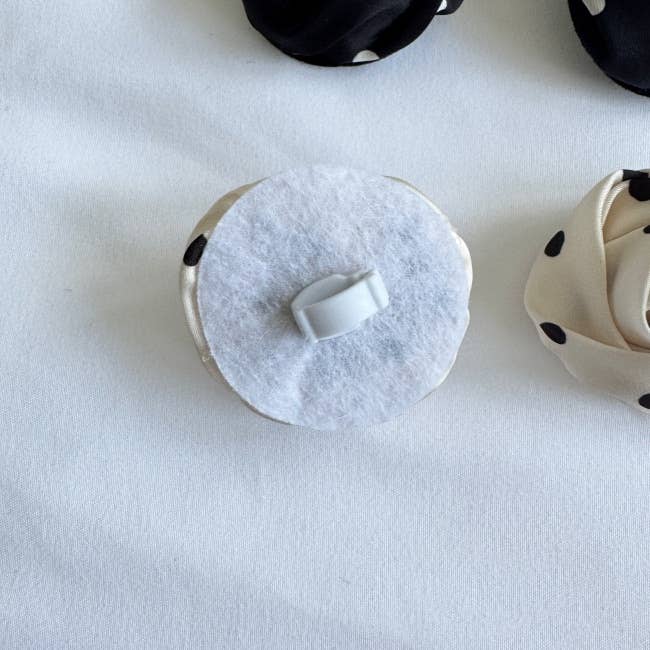 MOND HAUS - Wholesale Shoe Jewelry - Women's - Roselle Shoe Clip, Polka Dot Pattern Satin Rose Charm4