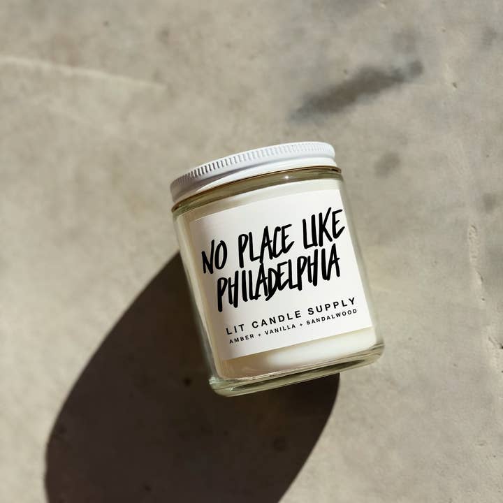 Lit Candle Supply - Wholesale Jar/Filled Candle - No Place Like Philadelphia, Pennsylvania Candle