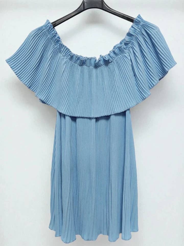 Miss Bold - Wholesale Blouse - Women's - Ribbed Frill Bardot Off the Shoulder Sleeveless Top3