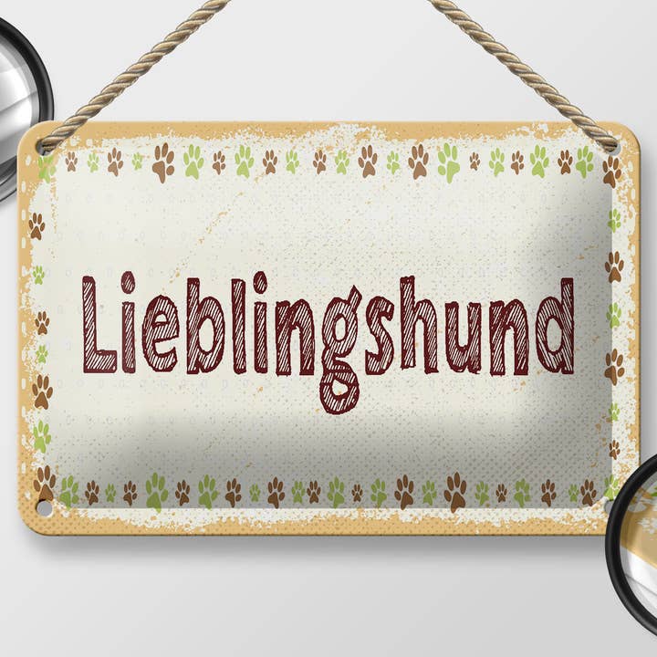 Femer - Vente Pancarte - Panneau en étain avec inscription « chien préféré », 18 x 12 cm1