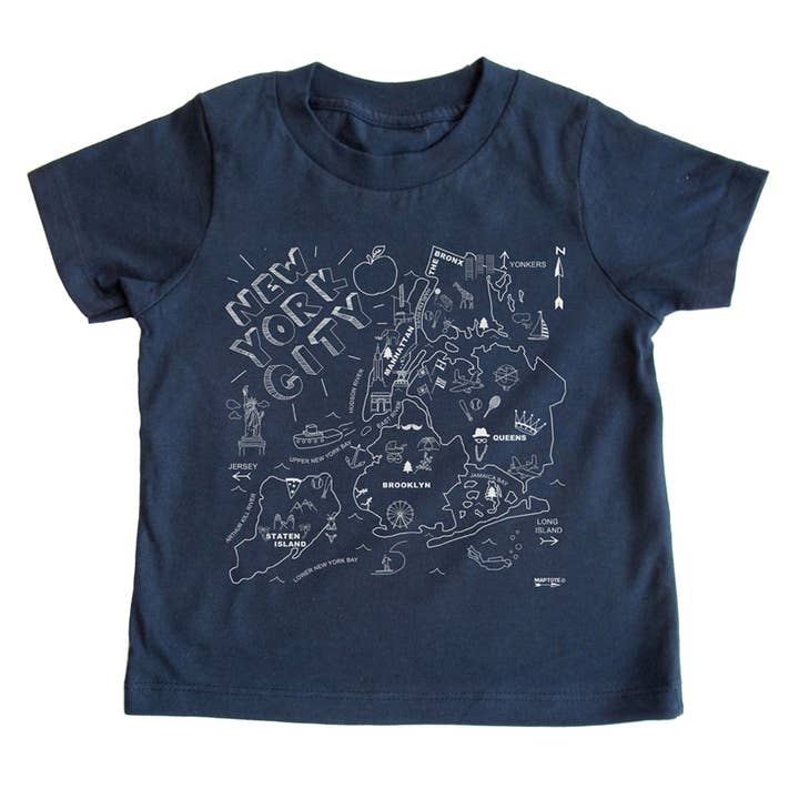 Camiseta para niños pequeños de la ciudad de Nueva York para venta al por mayor de Maptote