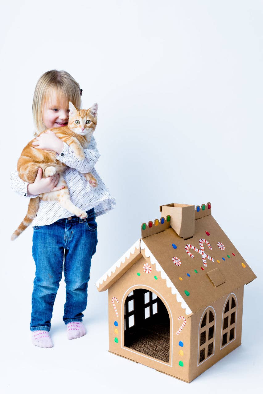 Cat in the Box LLC - Vendita all'ingrosso Tiragraffi - Gatti - Casetta natalizia in cartone con pan di zenzero per gatti8