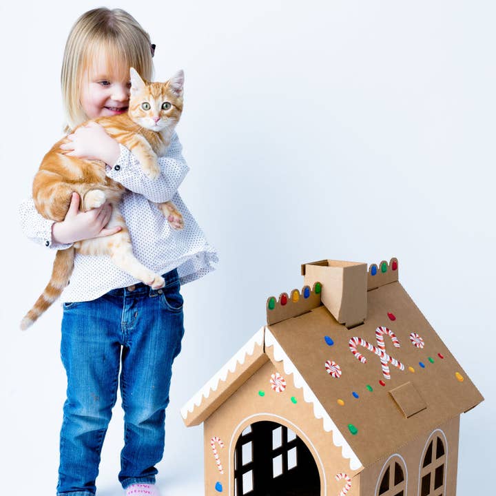 Cat in the Box LLC - Vendita all'ingrosso Tiragraffi - Gatti - Casetta natalizia in cartone con pan di zenzero per gatti8