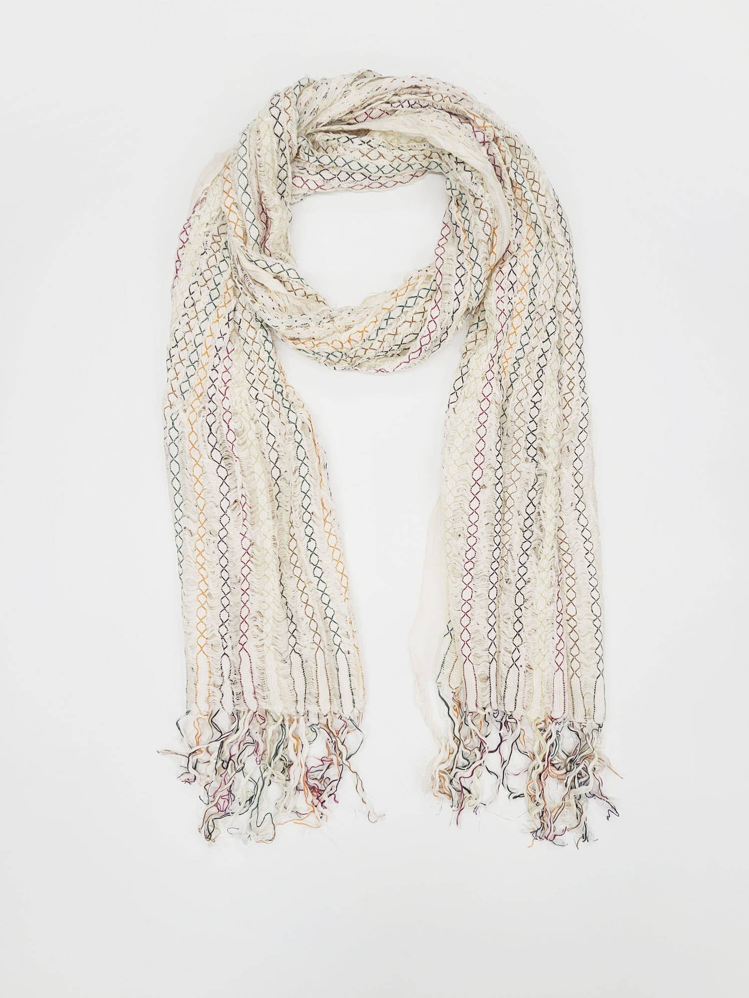 Raj Trading & Imports (USA) Inc. - Vendita all'ingrosso Sciarpa - Donna - Sciarpa ricamata Elara Stitch1