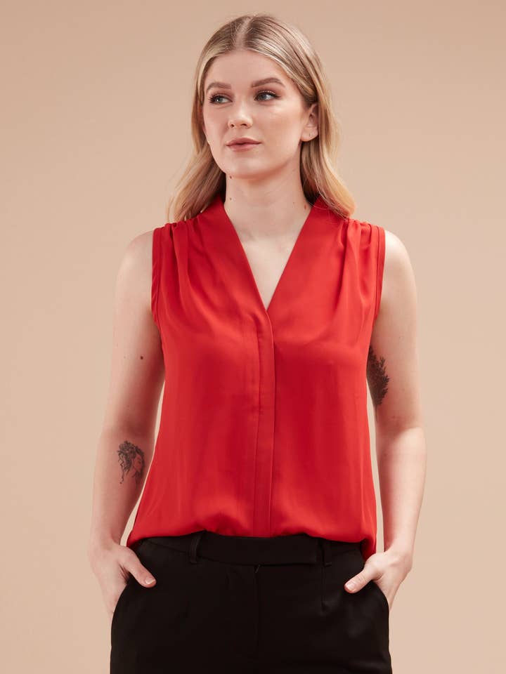 Sleeveless Gathered Blouse for wholesale by Issue Clothing