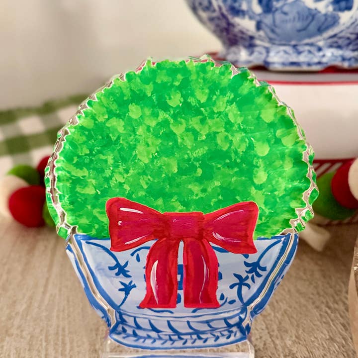 Lemondaisy Design - Wholesale Christmas Decoration - Acrylic Block Chinoiserie Christmas Boxwood7