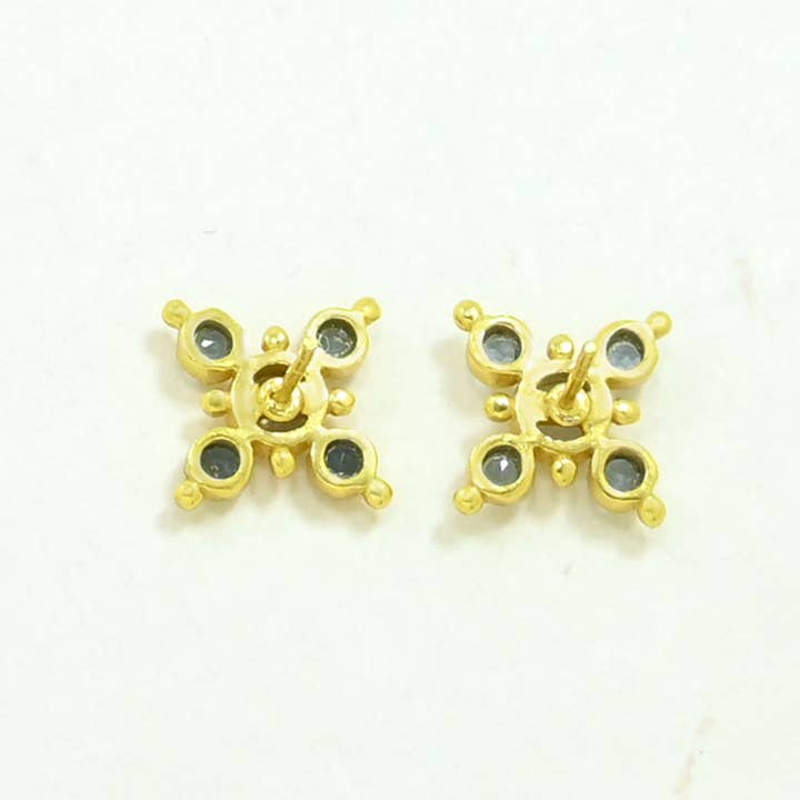 Schmuckoo Berlin - Wholesale Stud/Post Earrings - Anthe Earring Gold Silver 925 - Moonstone & Blue Iolite3