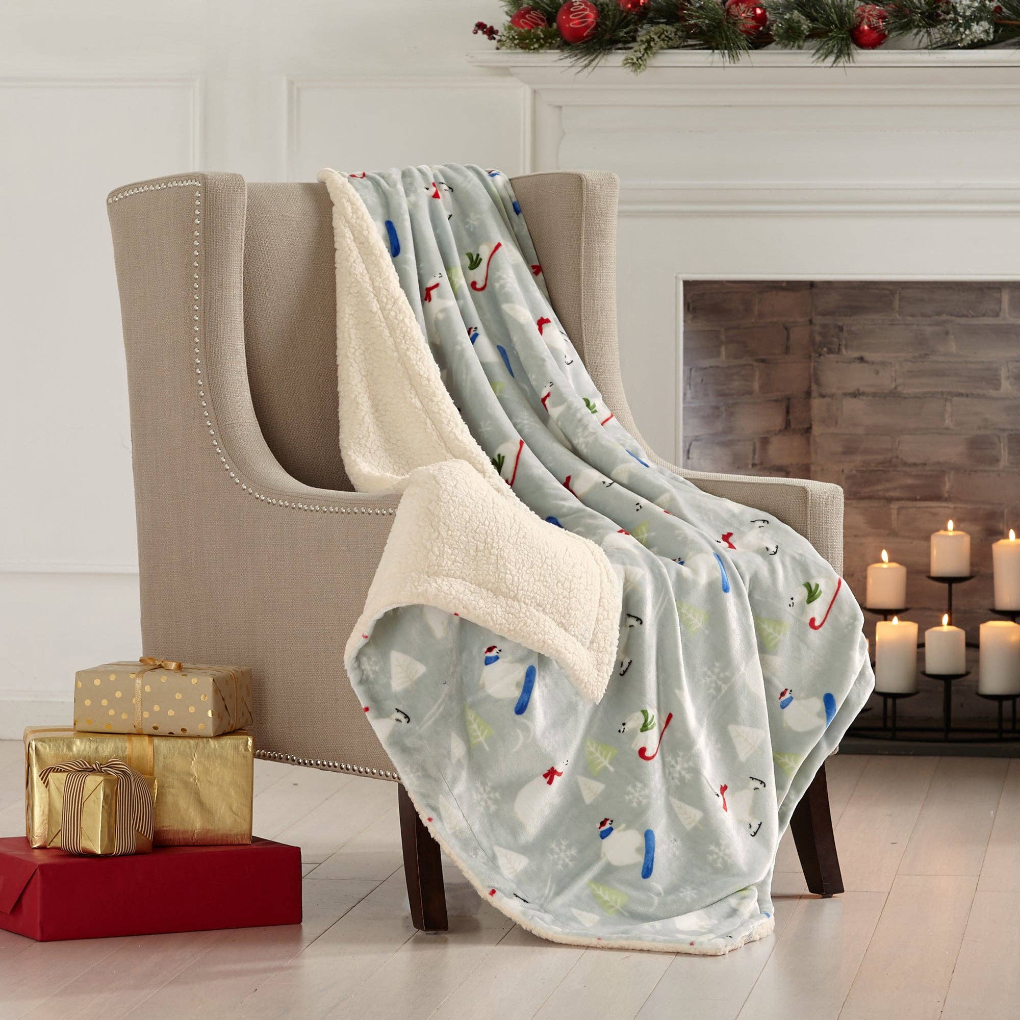 BH Collective - Wholesale Throw Blanket - Throw Blanket - Holiday Printed Sherpa - Eve Collection25