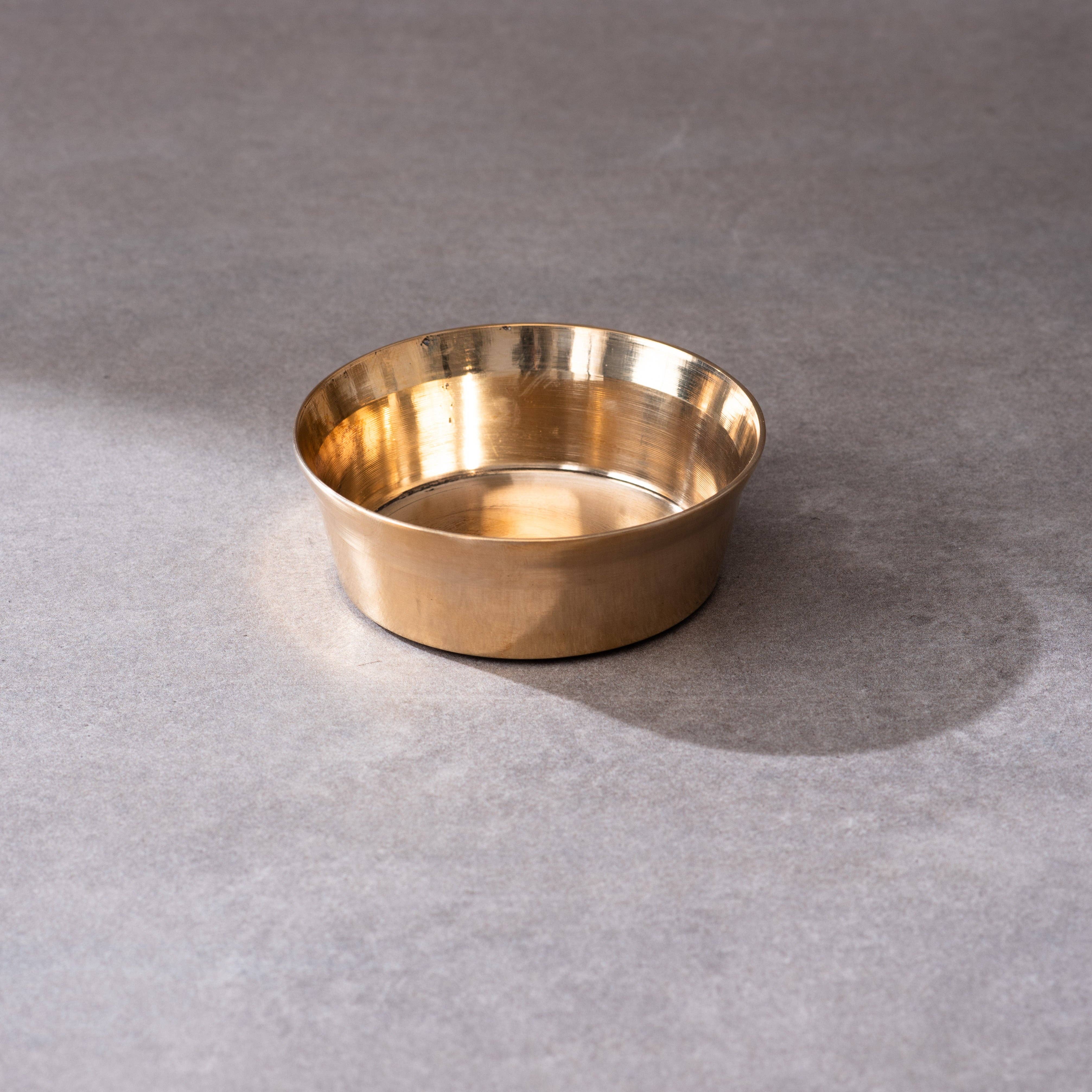 P-TAL - Wholesale Serving Plate - Bronze (Kansa) high hipped plate (Thaali) Set 11" - 5 pieces (1 Thaali, 2 bowls, 1 glass, 1 spoon)8