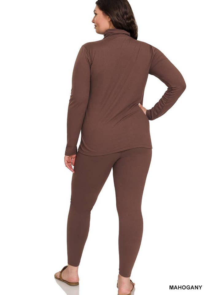 Vanilla Monkey - Wholesale Lounge Set - Women's - Plus Microfiber Mock Neck Top And Leggings Set2