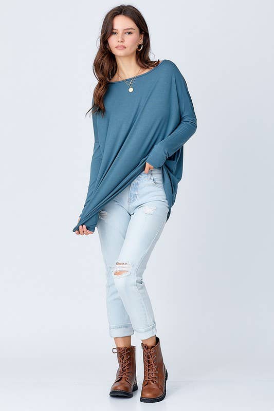 A.gain – wholesale Tunic – Women’s – 11003L07 - SOLID LONG SLEEVE PIKO TOP15