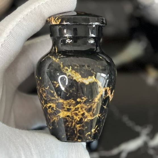 Premium Marble Finish Keepsake Single in Velvet Box for Ashes Adult male - Keepsakes for human ashes adult female - Black/Silver/Gray/Sand for wholesale by Plutus imports