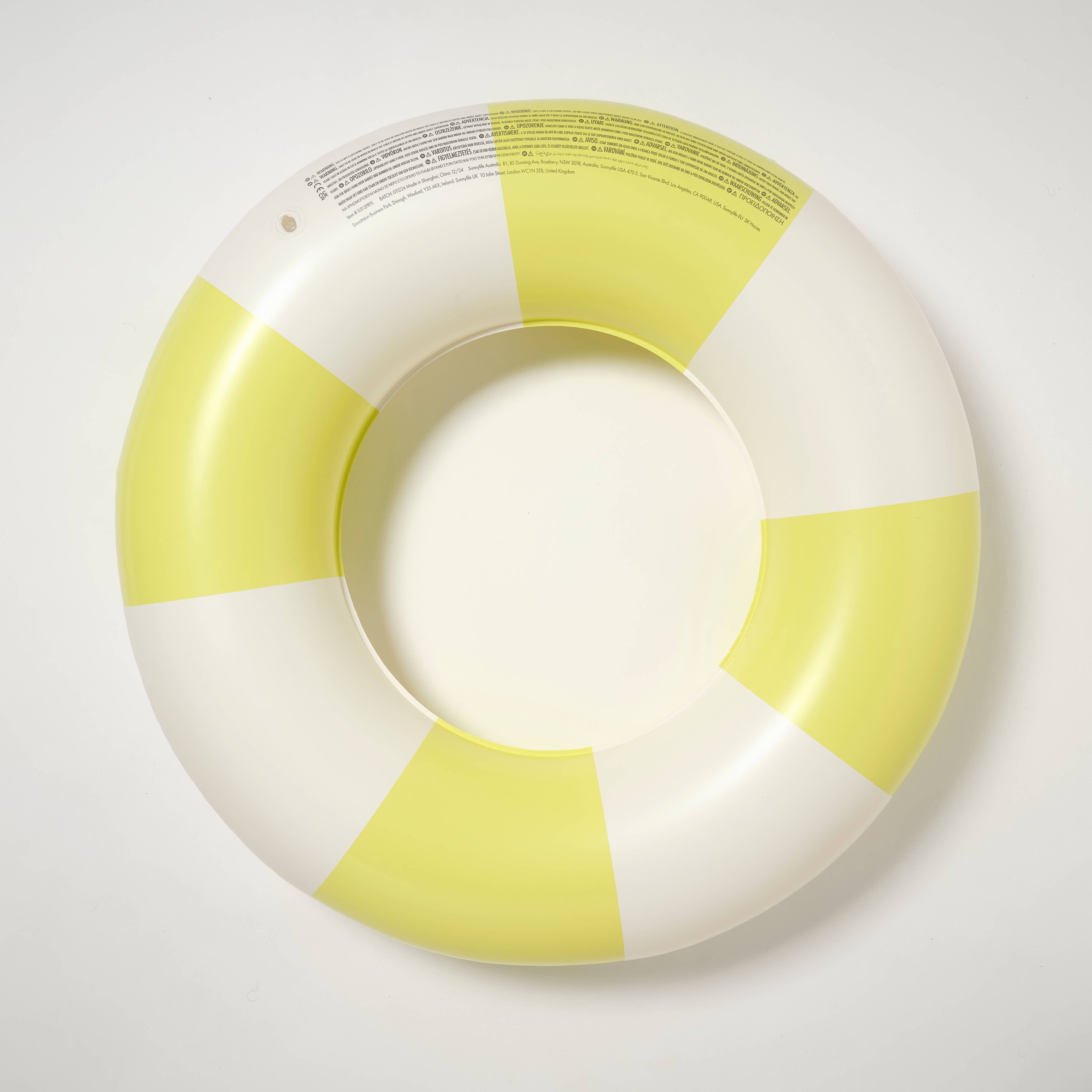 SUNNYLIFE - Vente Jeu gonflable - Bouée piscine fine "Tides Out Citrus Stripe"1