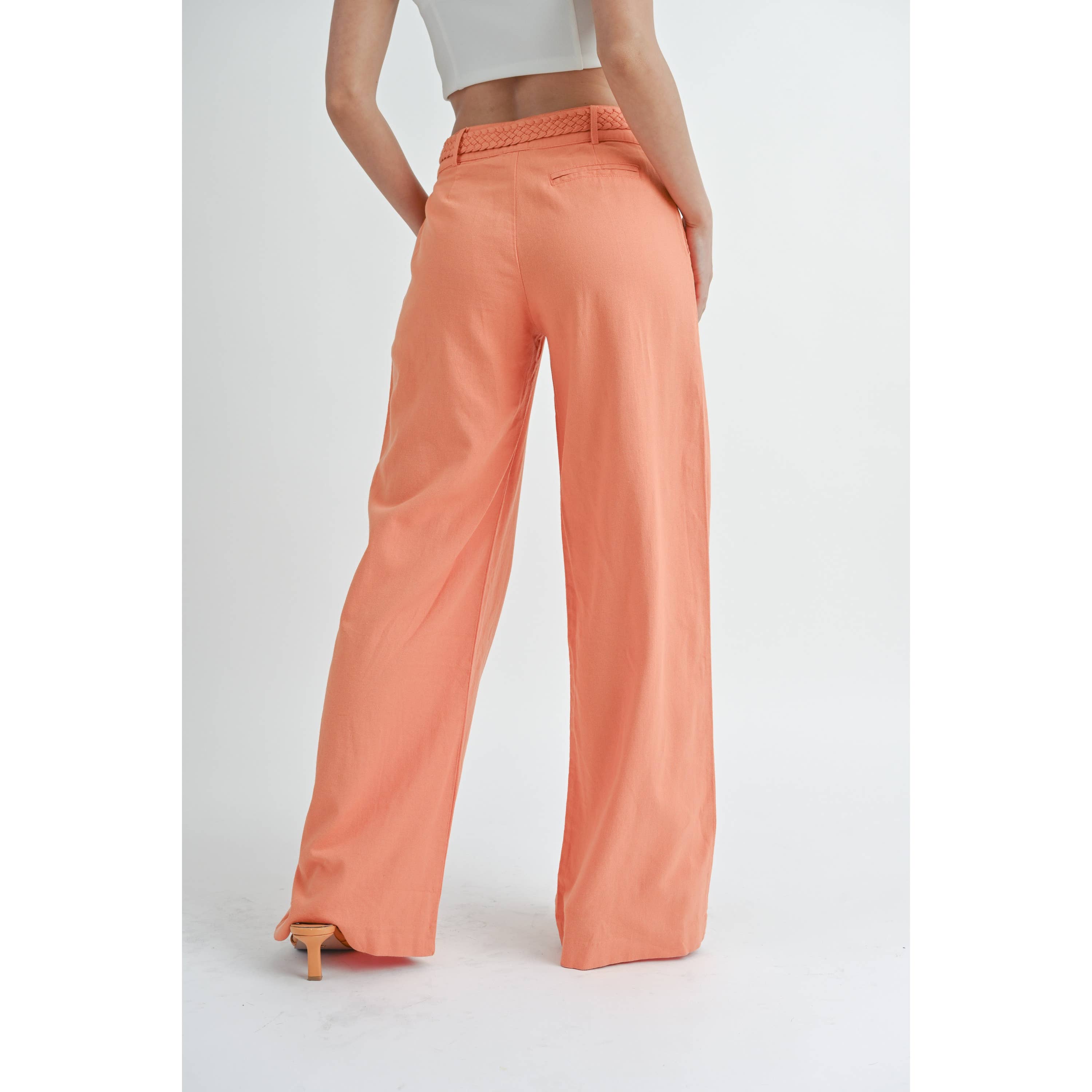 Peace Love Line – Großhandel Hose – Damen – PL1807 - LANGE LEINENHOSE MIT TASCHEN18