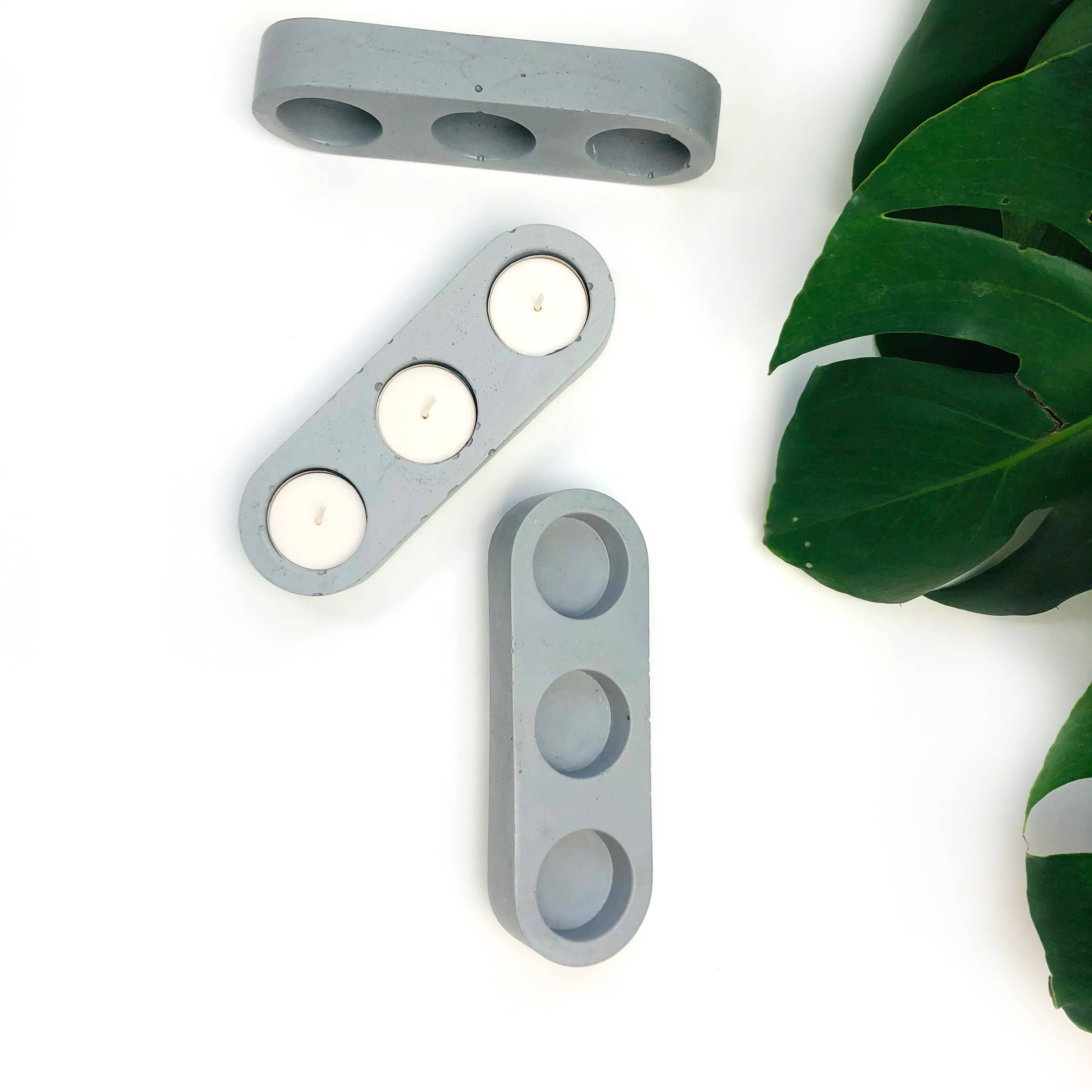 Known Goods Co. – Suporte de vela por atacado – Porta-Velas de Chá Concrete Trio2