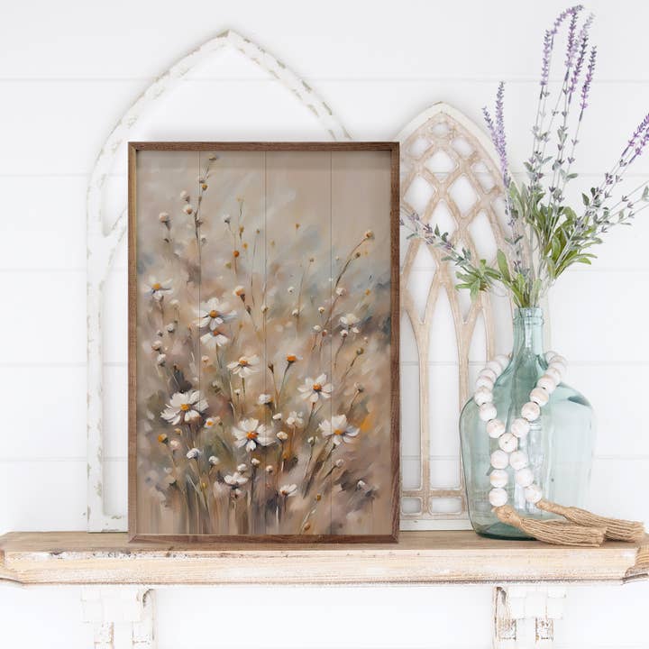 Kendrick Home - Wholesale Art Print - Brown And Tan Daisies1