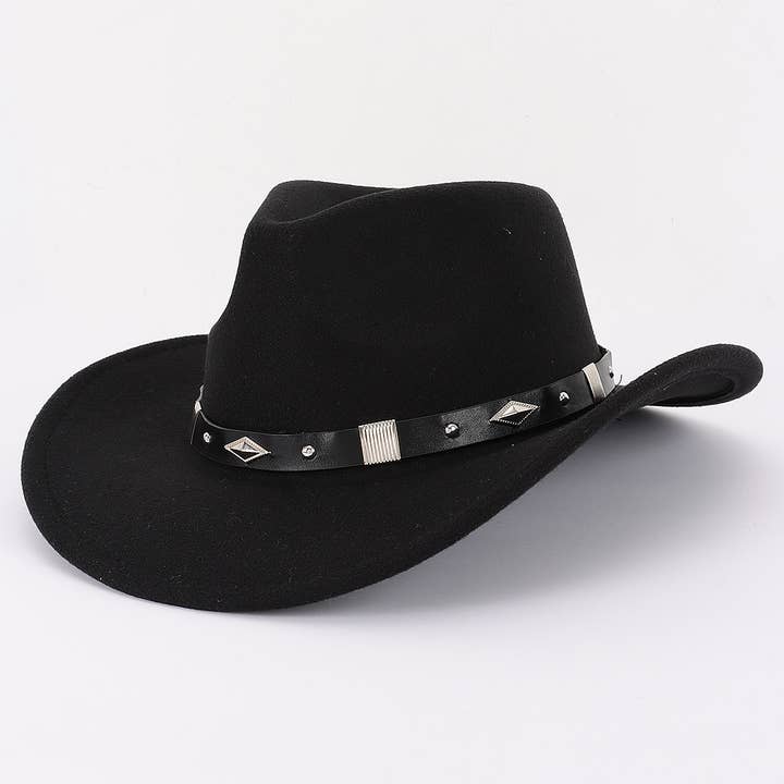 3AM BY H&D ACCESSORIES - Vente Chapeau en feutre - femme - Chapeau Fedora Western en fausse laine