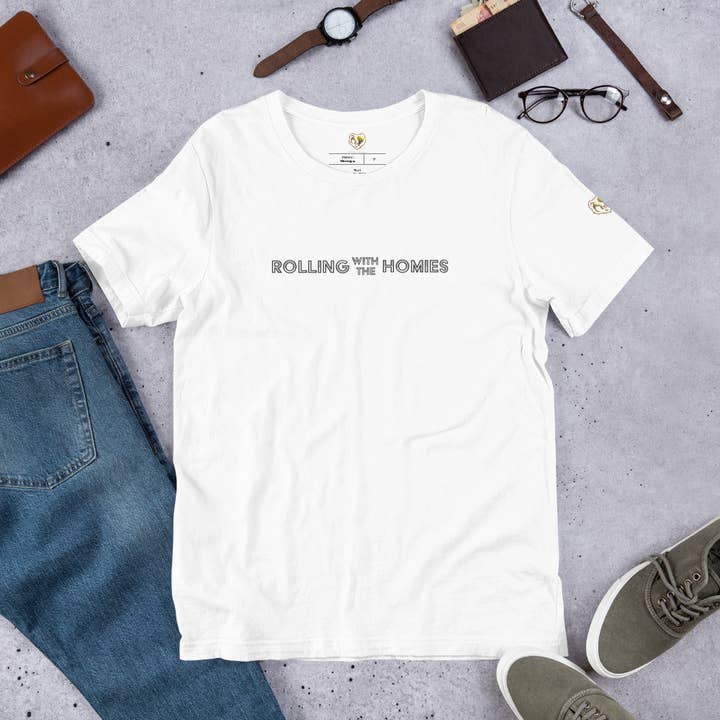 Rolling with the homies | T-shirt design | Men for wholesale by OsitoLatino
