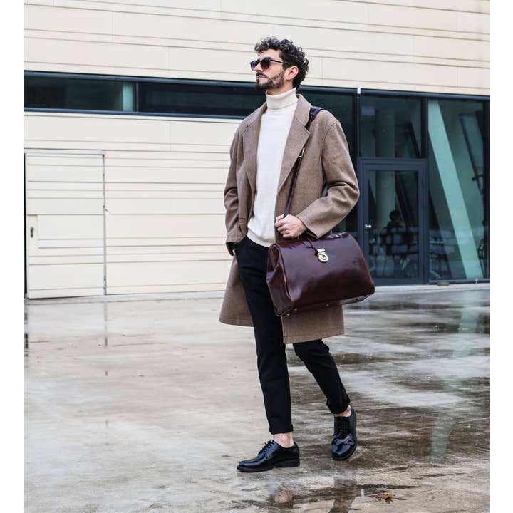 Time Resistance – Großhandel Aktentasche – Unisex – Große braune Arzt-Tasche aus Leder – Mrs Dalloway2