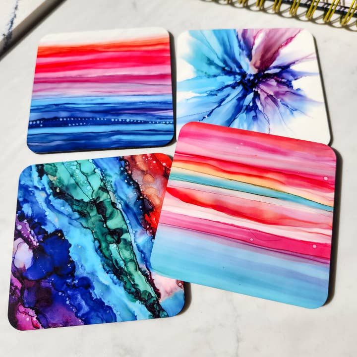 Colorful Drink Coaster for wholesale by Art by Xizhou Xie