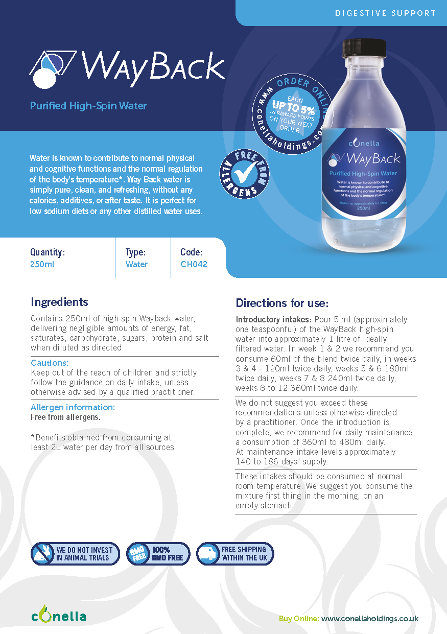 Conella – wholesale Still water – Wayback - High Spin Water 250ml1