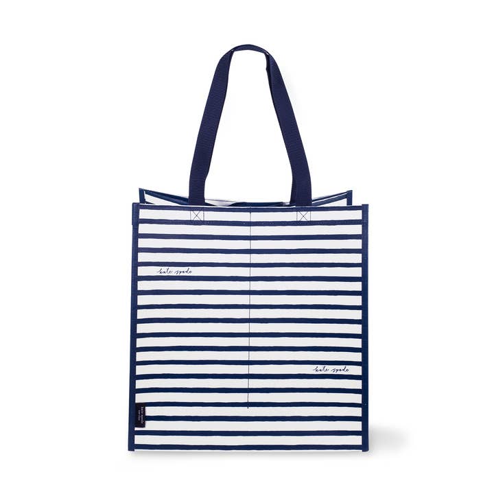Kate Spade New York by Lifeguard Press - Wholesale Grocery/Shopping Bag - Grocery Tote, Navy Painted Stripe0