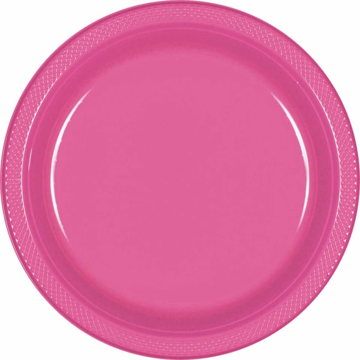 Party Expo, LLC - Wholesale Disposable Plate - 9" Bright Pink Plastic Plates (20 Count)0