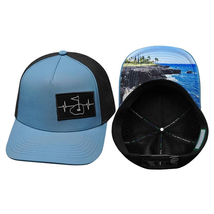 Golf Hat | Trucker Hat | Slate Blue - Black for wholesale by The Heartbeat Brand