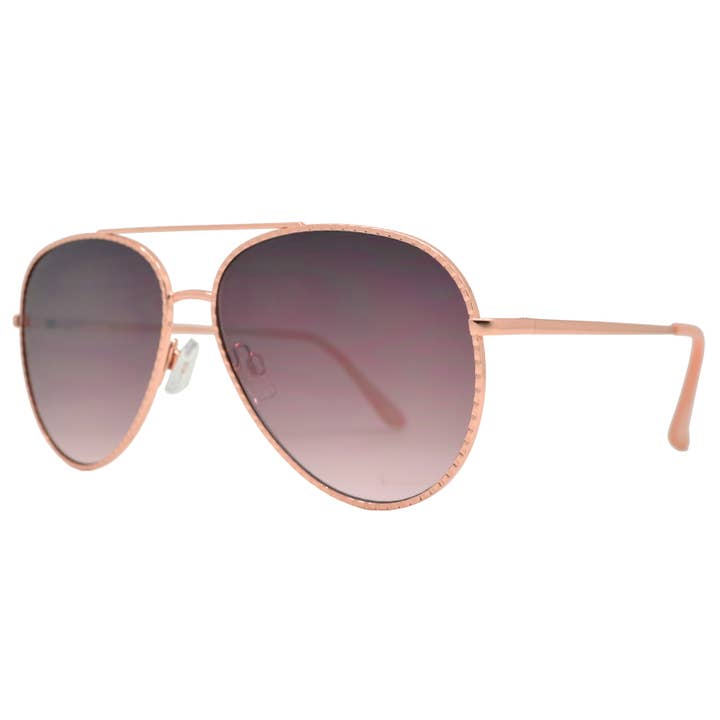 Platta linser aviator brynbar räfflad ram metallsolglasögon för wholesale av Dynasol Eyewear