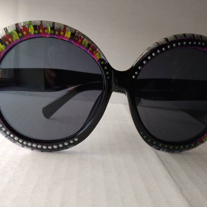 Norahz Boutique - Vendita all'ingrosso Occhiali da sole - Donna - Occhiali da sole rotondi dipinti a mano Società di media misti Conflitto
