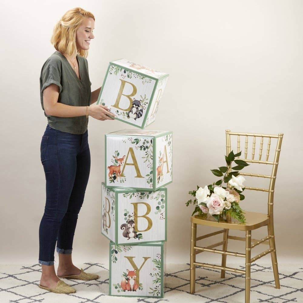 Kate Aspen - Wholesale Decorative Tabletop Object - Woodland Baby Block Box (Set of 4)1