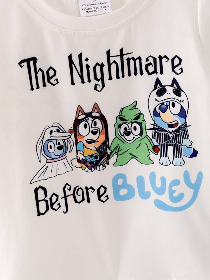 Rylee Faith Designs - Vente Ensemble haut et pantalon – enfant - Tenue avec haut à imprimé lettre de dessin animé pour filles + pantalon évasé.2