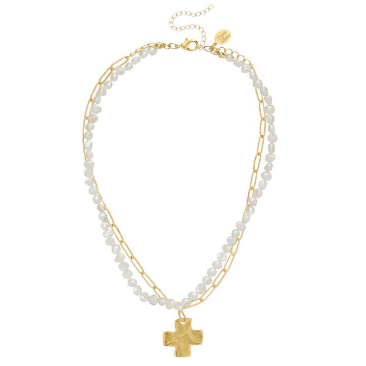 Susan Shaw - Wholesale Pendant/Charm Necklace - Cross Piper Paperclip Necklace