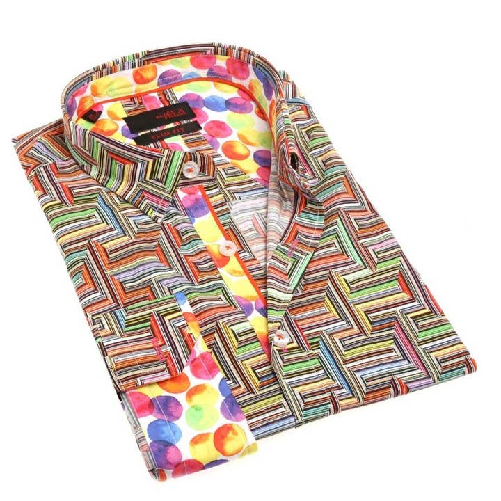 Multi Color Pattern Digital Print Shirt #M-1838 for wholesale by EIGHT X