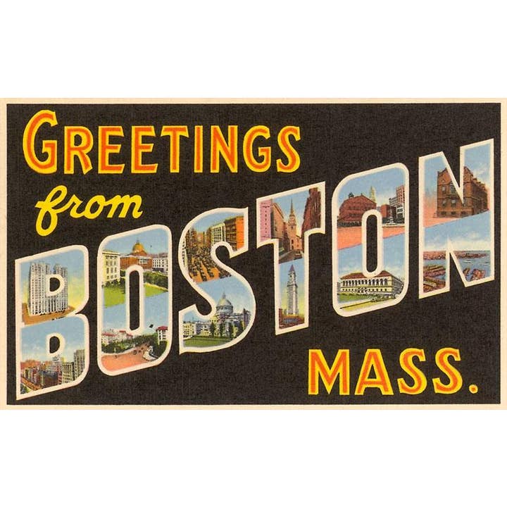 Magnet MA-381 Greetings from Boston, Mass. for wholesale by Found Image Press