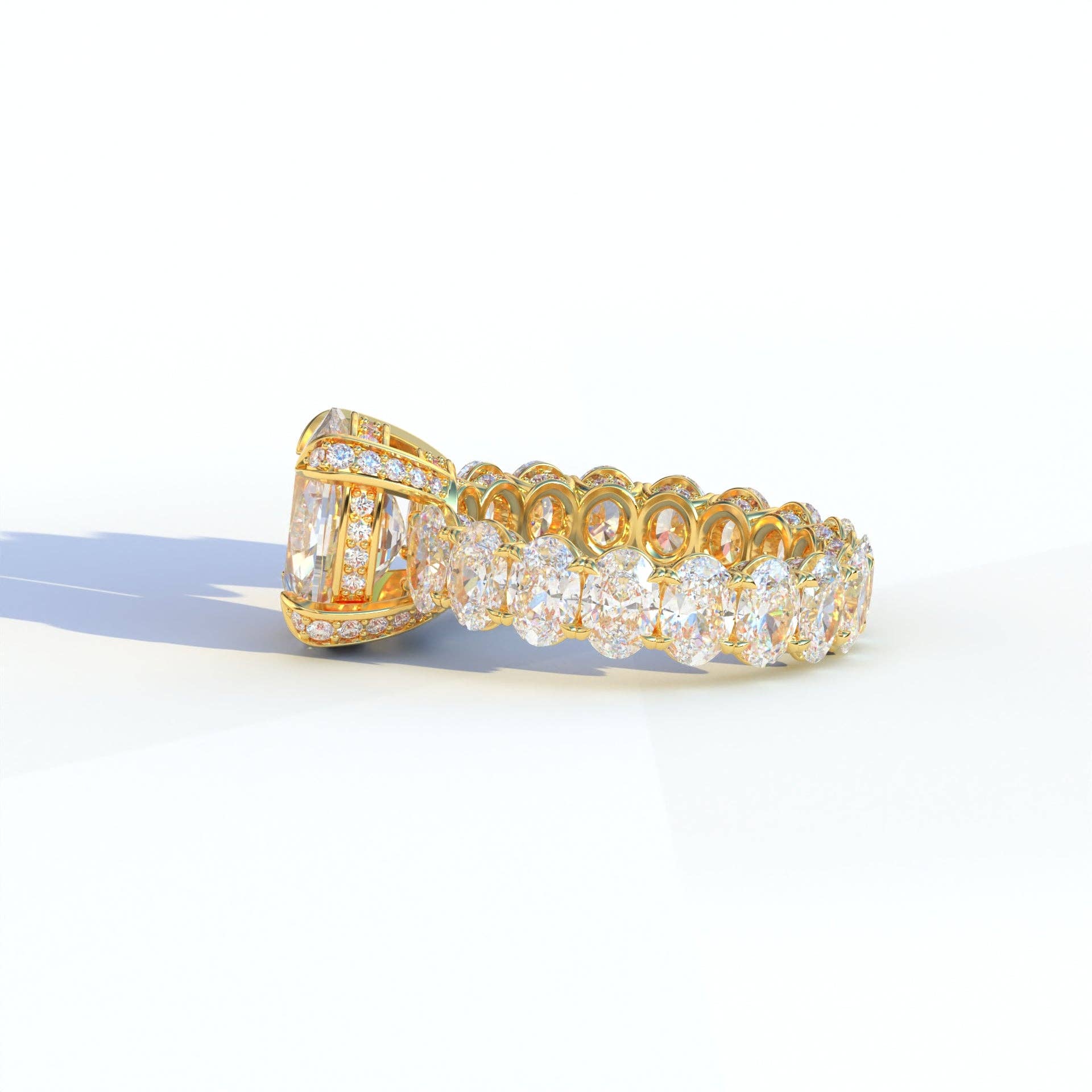 Mohana Jewels - Luxury – Anel de noivado por atacado – Anel de Diamante de Laboratório de 2 Quilates E VVS Corte Oval Eternidade Completa - Enigma8