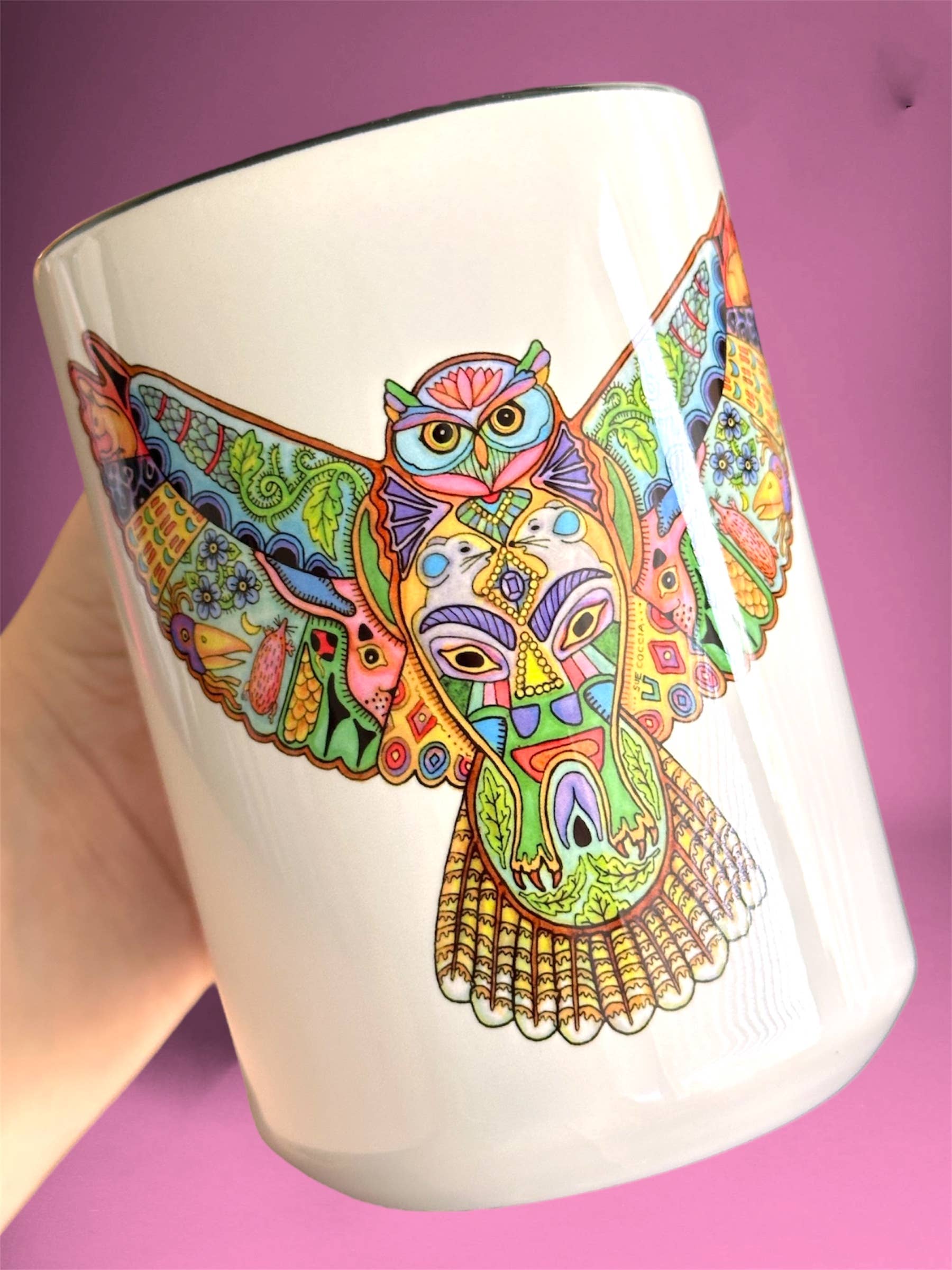 EarthArt International – wholesale Coffee mug – Great Horned Owl 15 oz Mug2