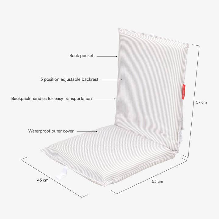 Flamingueo - Wholesale Beach Accessories - Beige folding beach chair with stripes3