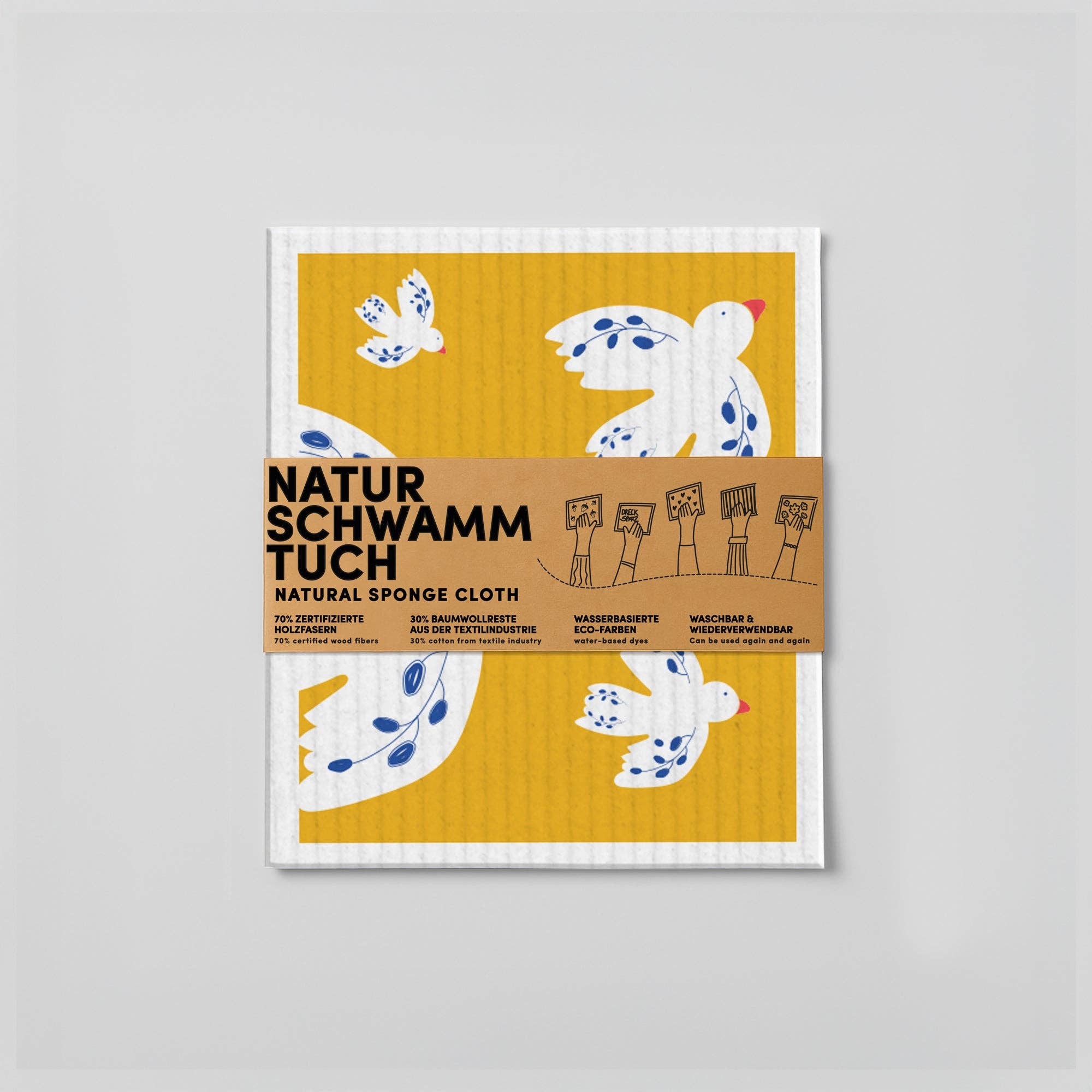 Naturbedacht - Wholesale Dishcloth - Sponge cloth - Birds - No. 12